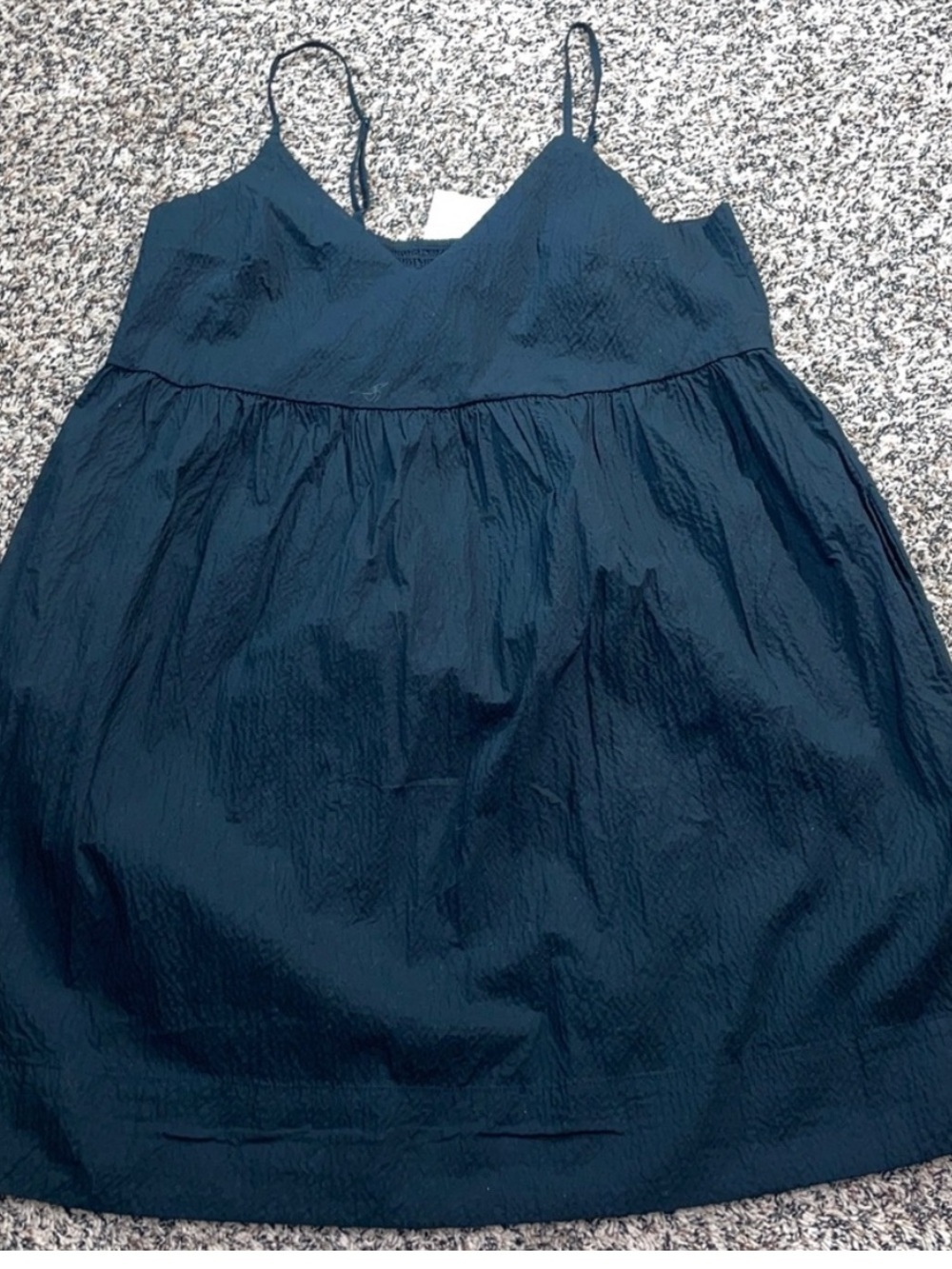 A New Day Black Seersucker Textured Smocked Mini V Neck Dress Sz S | NWT - Picture 4 of 8